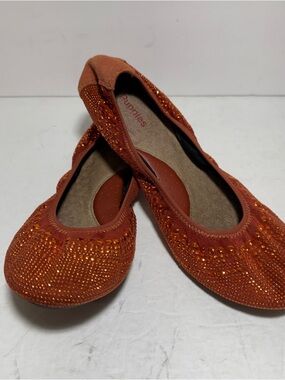 Hush Puppies Chaste Orange Sequin Stud Ballet Flats - Women's Size 7.5